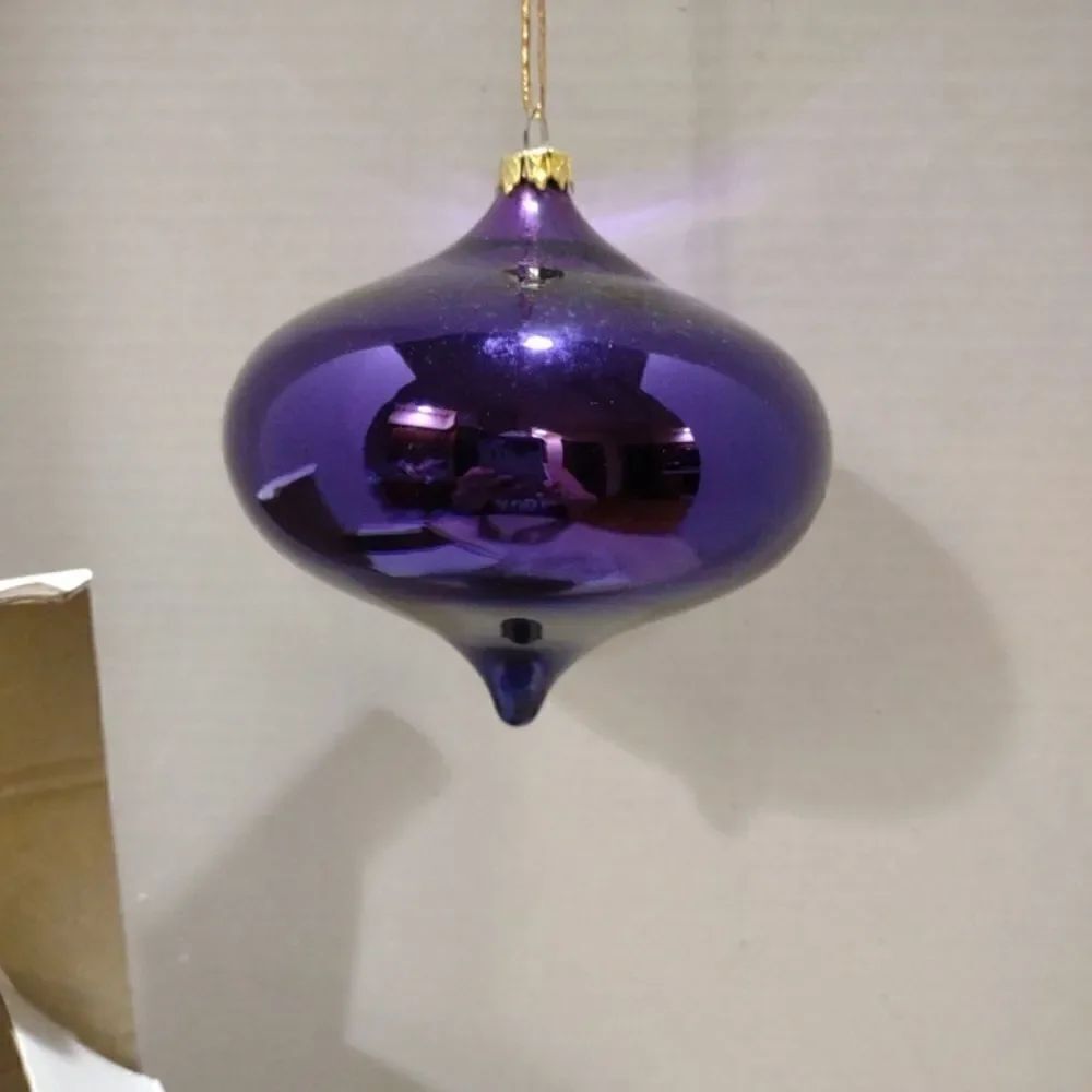 Vintage Dep 56 Purple Glass Ornament 5". Ch2
